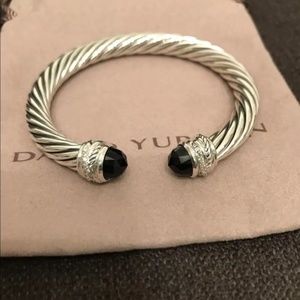 David Yurman 7mm Onyx Crossover diamond bracelet